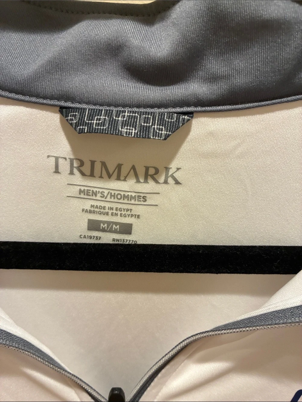 Men's White Quarter-Zip Performance Sweater